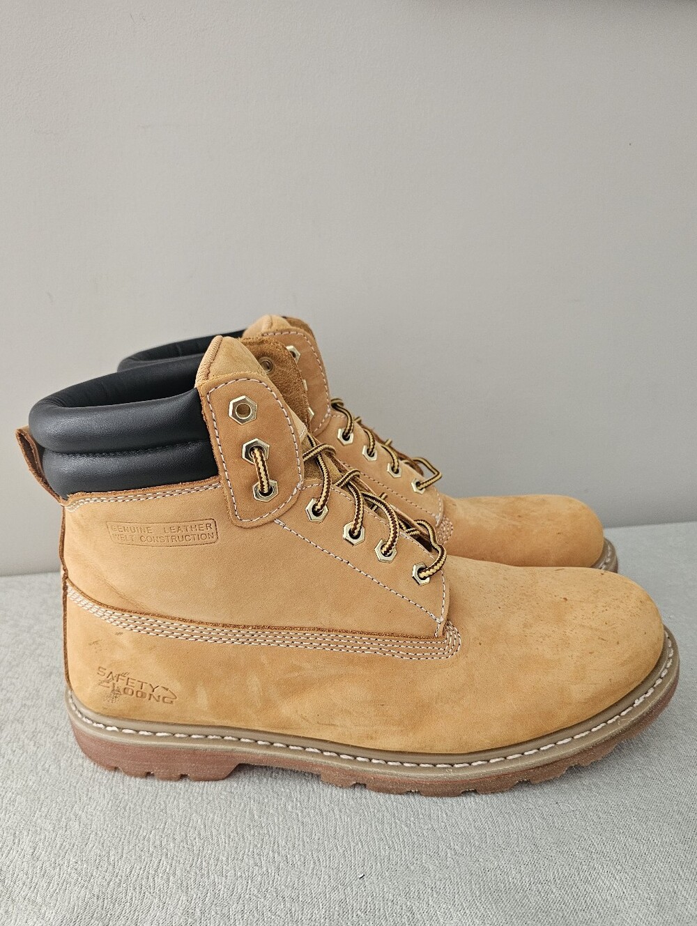 SAFETY LOONG Leather Composite Toe Mens Work Boots